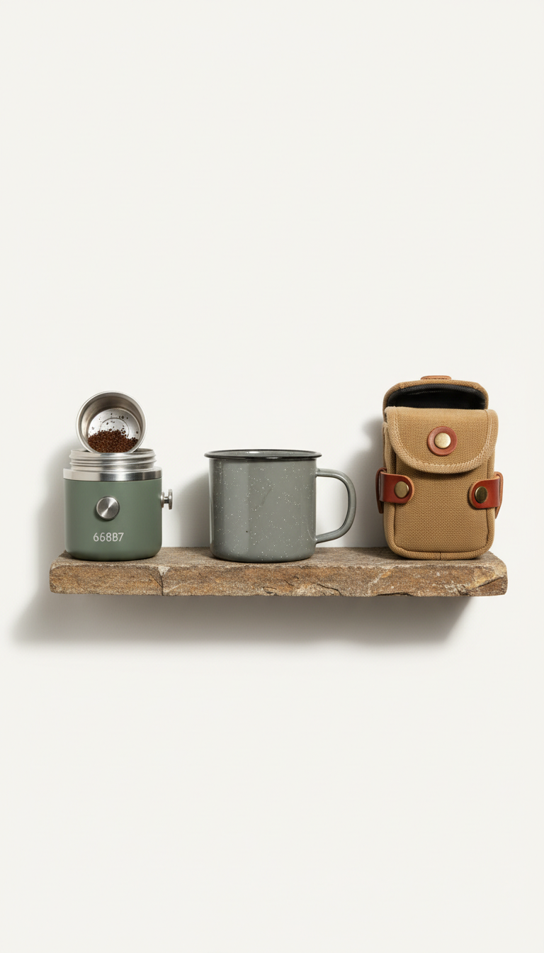 Emaille-Becher mit Natureindruck